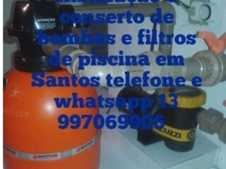 Conserto de bombas Troca de areia de filtro de piscinas Santos SP Pintor de parede e reformas no 210937757 