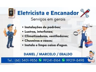 Eletricista e Encanador Residencial e Predial Barra do Garcas MT Pintor de parede e reformas no 319642200 