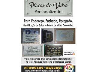 Placas de Endereco em vidro Aparecida de Goiania GO Servicos especializados no 200201475 