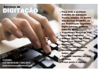 Servicos de Digitaco em geral Sao Jose dos Campos SP Assistncia tcnica e conserto de eletrnico no 145601877 