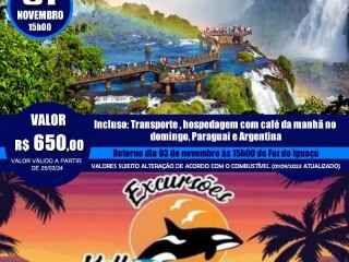 Excurso para foz do iguacu 01 de novembro em Bauru SP Eventos 